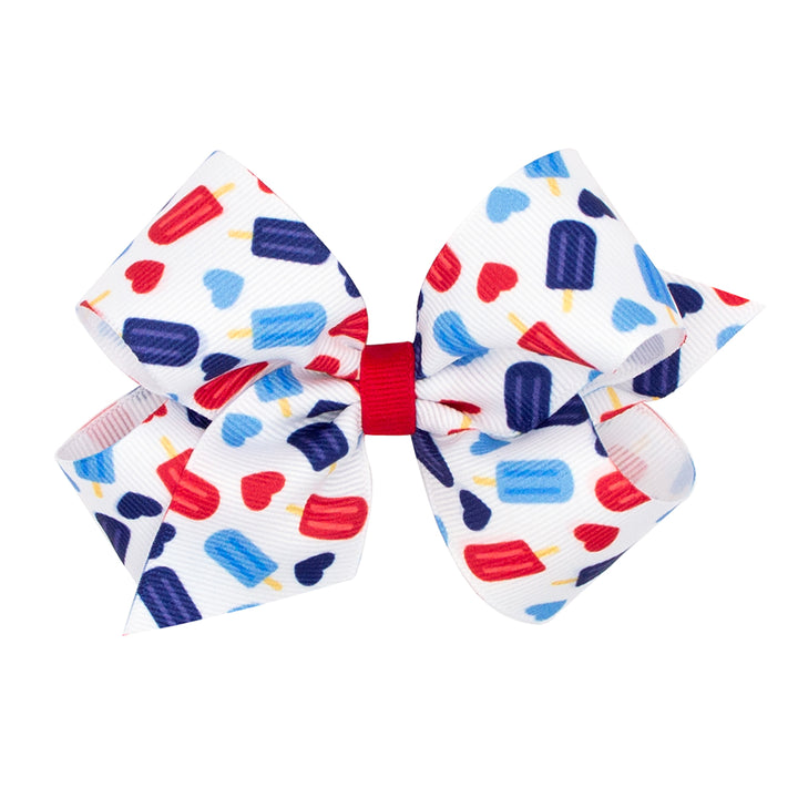 Wee Ones Americana Popsicle Print Grosgrain Bow (2 Sizes)