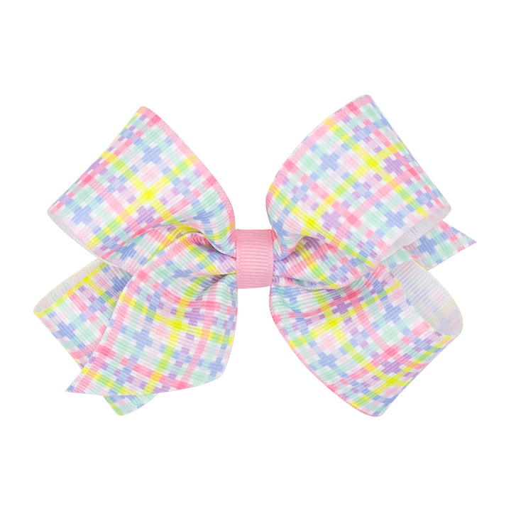 Wee Ones Easter Plaid Printed Grosgrain Bow (2 Sizes)