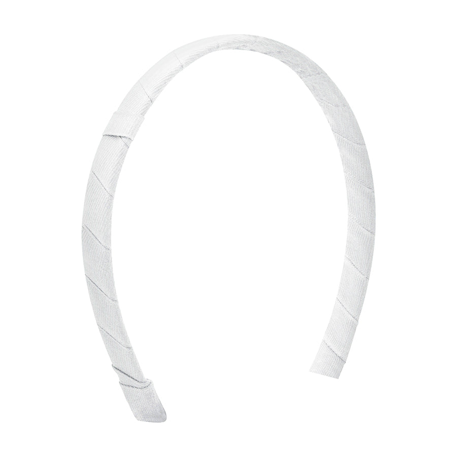 White Grosgrain Wrapped Add-a-Bow Headband by Wee Ones