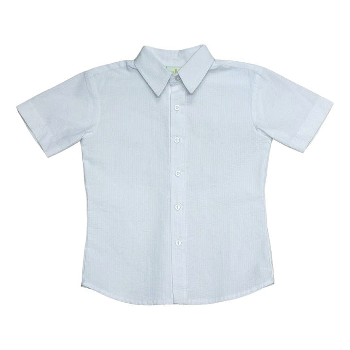 White Seersucker Alton Shirt by Zuccini