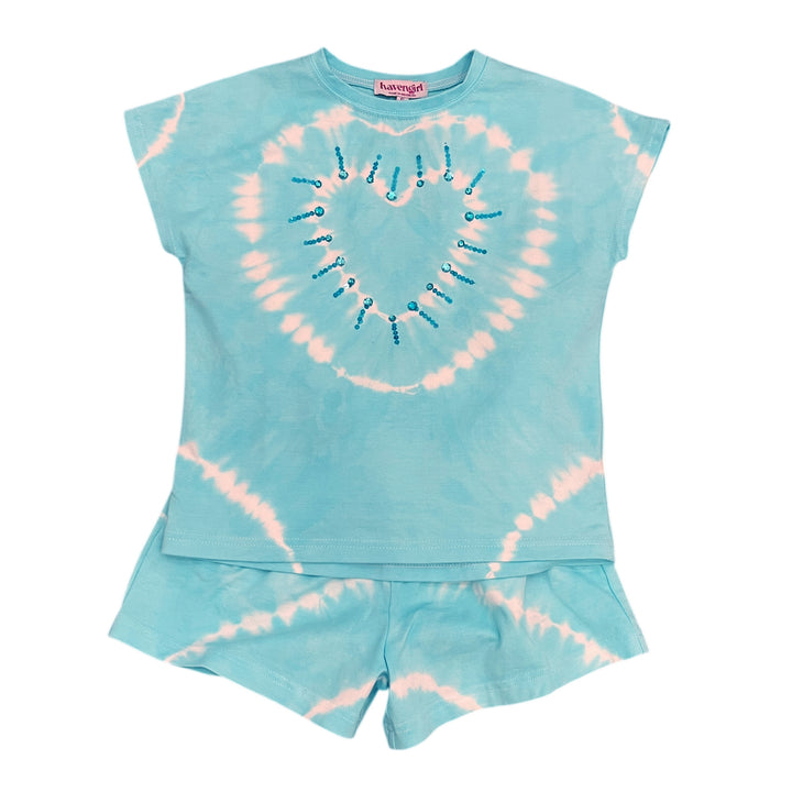 Aqua Heart Tee & Shorts Set by Haven GIrl