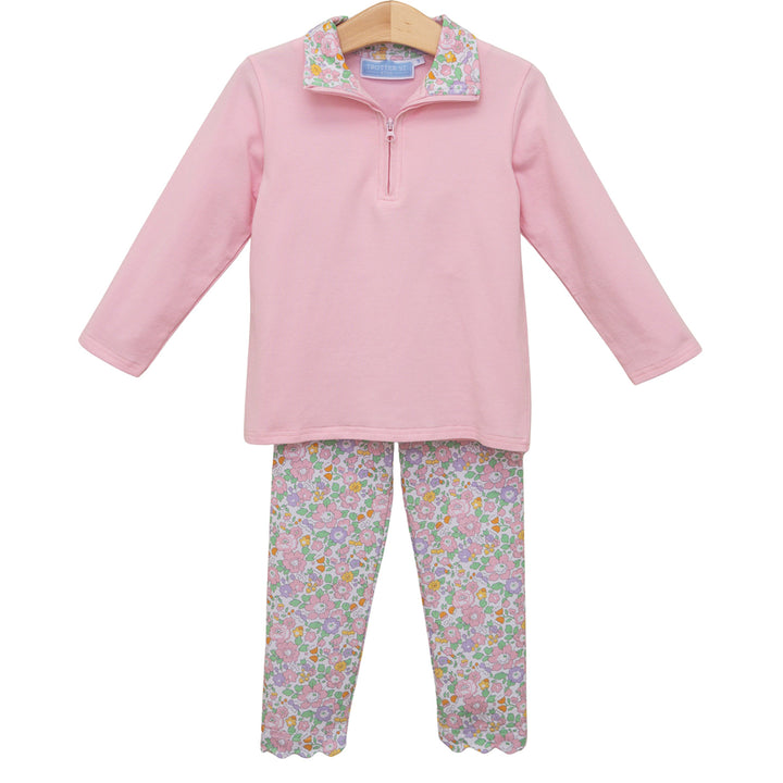 Autumn Blooms Quarter-ZIp Pullover / Leggings Set by Trotter Street Kids