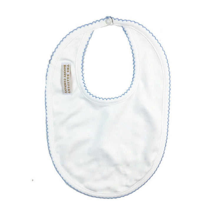 Bellyful Bib - White with Buckhead Blue Trim by The Beaufort Bonnet Company