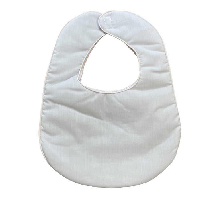 White Bib with Pink Trim by Rosalina