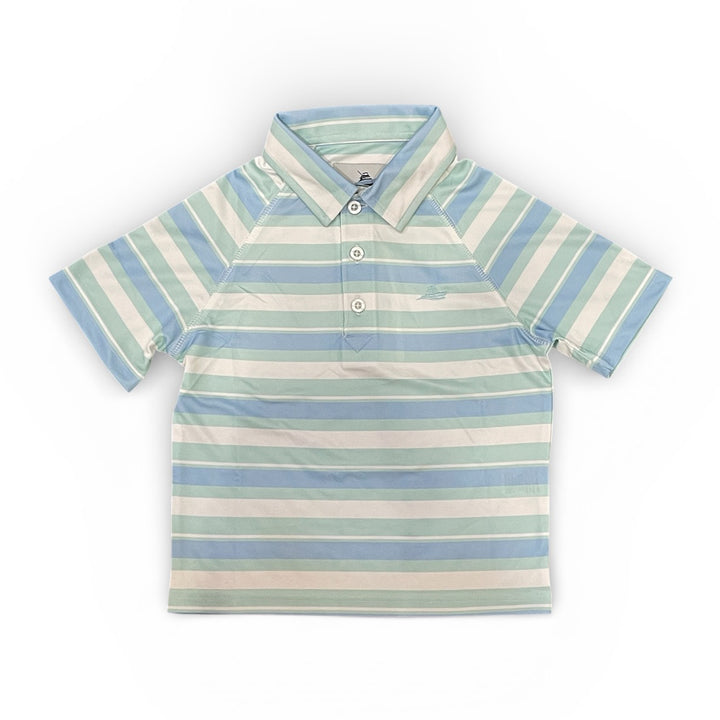 Blue Bell / Dusty Aqua Stripe Polo by Southbound