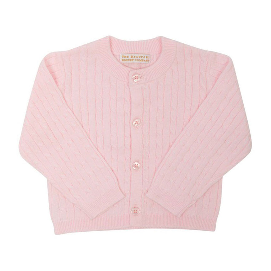 TBBC Cambridge Cardigan - Cable Knit - Palm Beach Pink