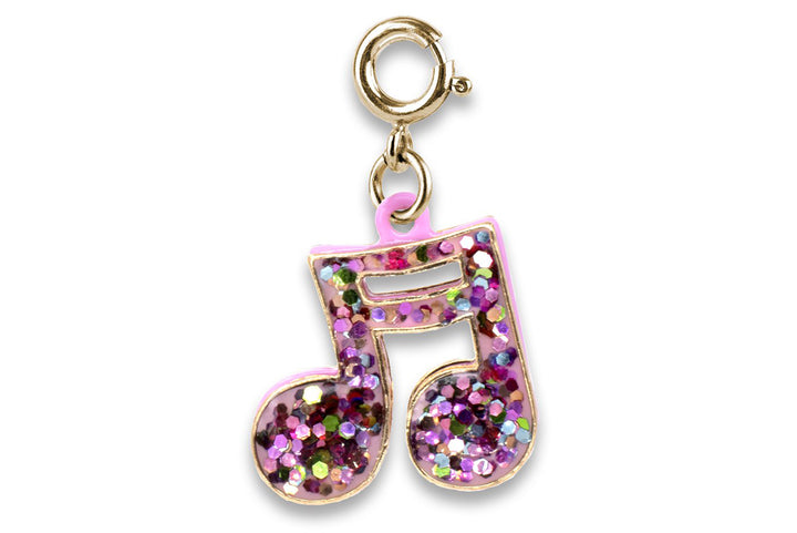 Gold Glitter Musical Note Charm by Charm It!