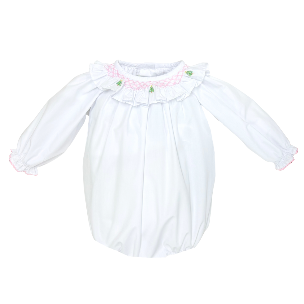 Christmas Tree Smocked Scarlett Bubble by Zuccini Kids