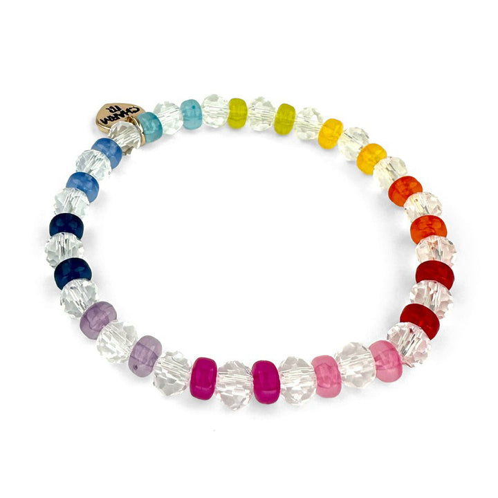 Clear Rainbow Stretch Bead Bracelet by Charm It!