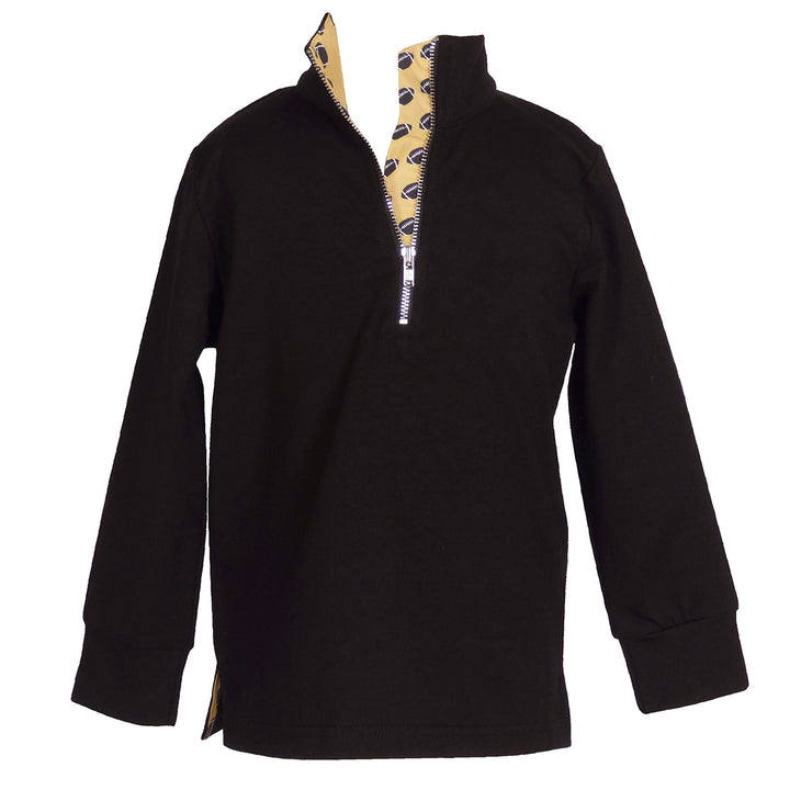 Black / Gold Game Day Quarter Zip by Yellow Lamb