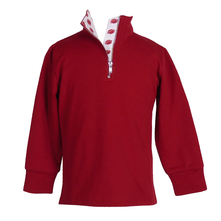 Burgundy Game Day Quarter Zip by Yellow Lamb
