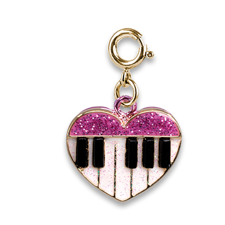 Gold Glitter Piano Heart Charm by Charm It!