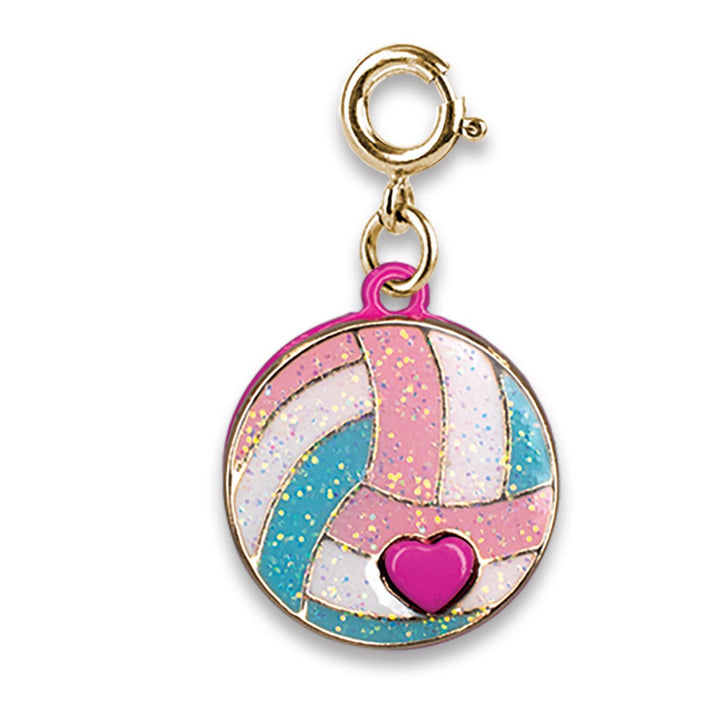 Gold Glitter Volleyball Charm by Charm It!