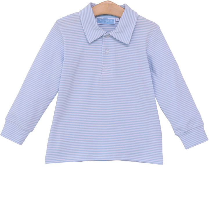Light Blue Stripe Jackson Polo by Trotter Street Kids