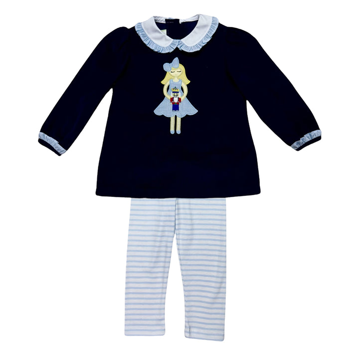 Nutcracker Legging Set in Navy Corduroy by Zuccini Kids