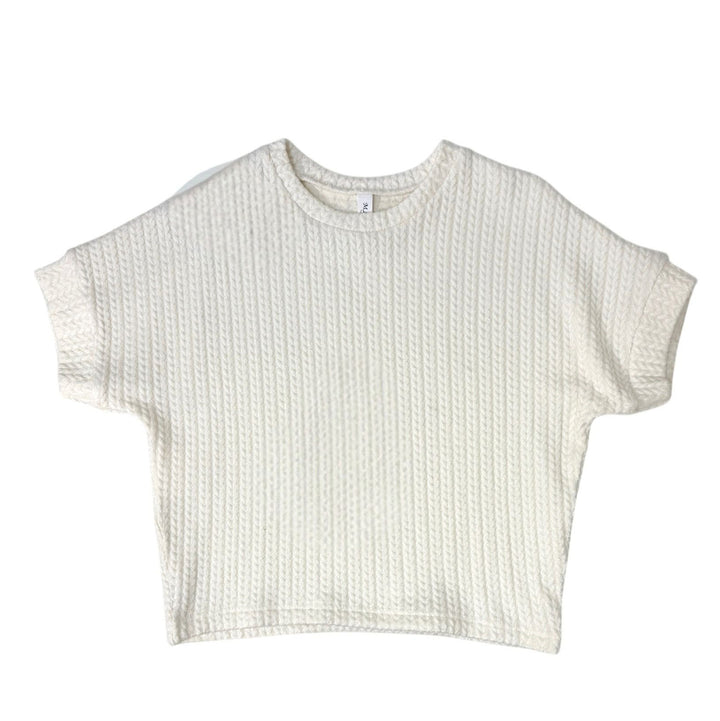 Off-White Oversize Half-Sleeve Sweater by ML Kids