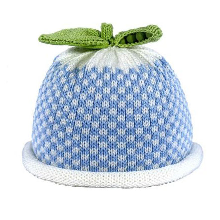 Margareta Horn Hat - Blue Gingham Pea