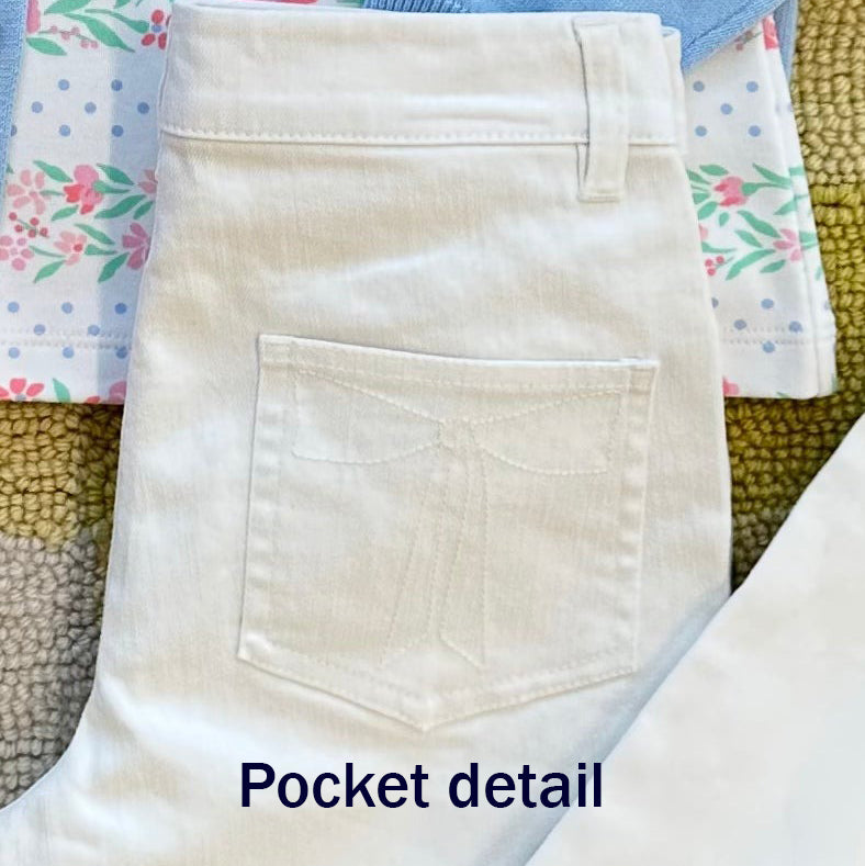 TBBC Pep Club Denim Pants - Worth Avenue White