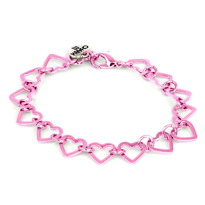 Pink Heart Chain Bracelet by Charm It!