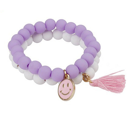 Pretty Pastel Smiley Face Bracelet by Great Pretenders