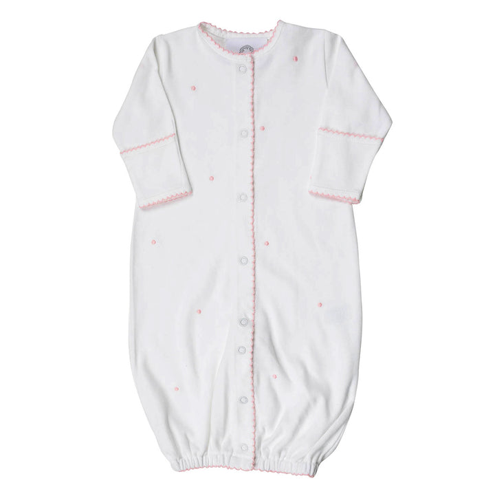 Proper Peony Scallop Dot Converter Gown - Pink Dots - Newborn