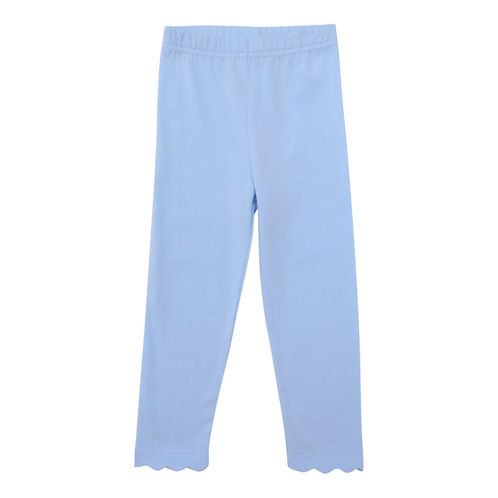 Light Blue Scalloped Leggings by Trotter Street Kids