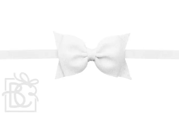 Beyond Creations Antique White Sophia Flat Pantyhose Headband with 2.5-inch Dainty Bow