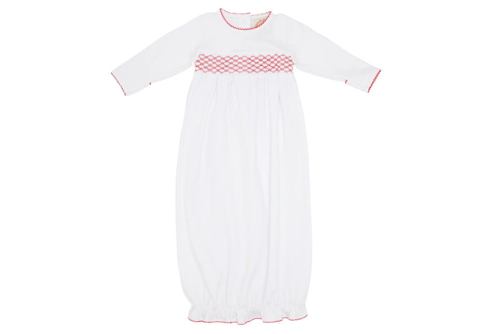 TBBC Sweetly Smocked Greeting Gown - Boy - Richmond Red