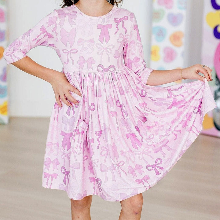 Twinkle Ties 3/4-Sleeve Pocket Twirl Dress by Mila & Rose