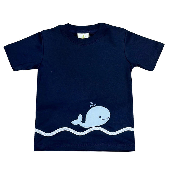 Whale on Navy Harry's Play Tee by Zuccini Kids