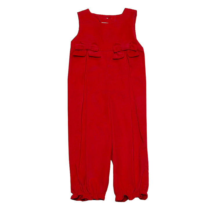 Red Corduroy with Bows Windsor Romper by Zuccini