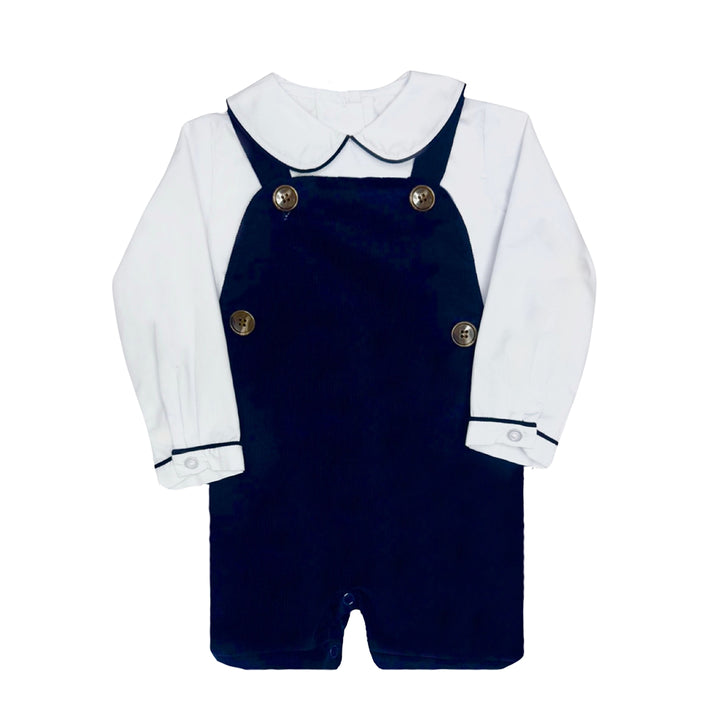 Navy WIngate's Romper with White Shirt by Zuccini Kids
