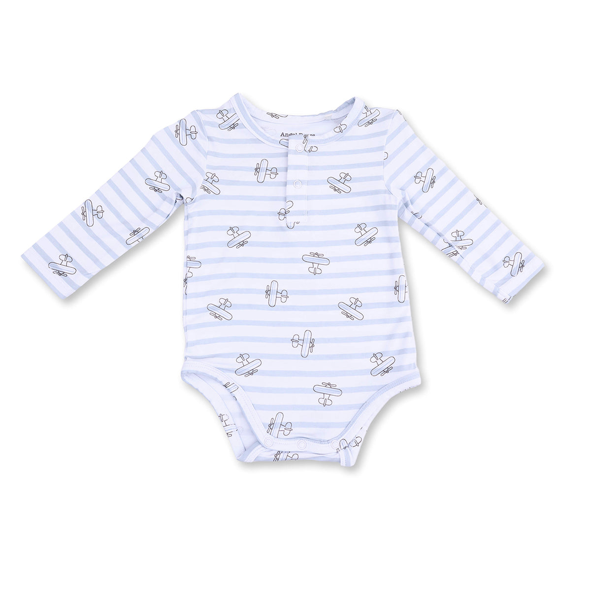 Airplane Stripe Henley Bodysuit by Angel Dear