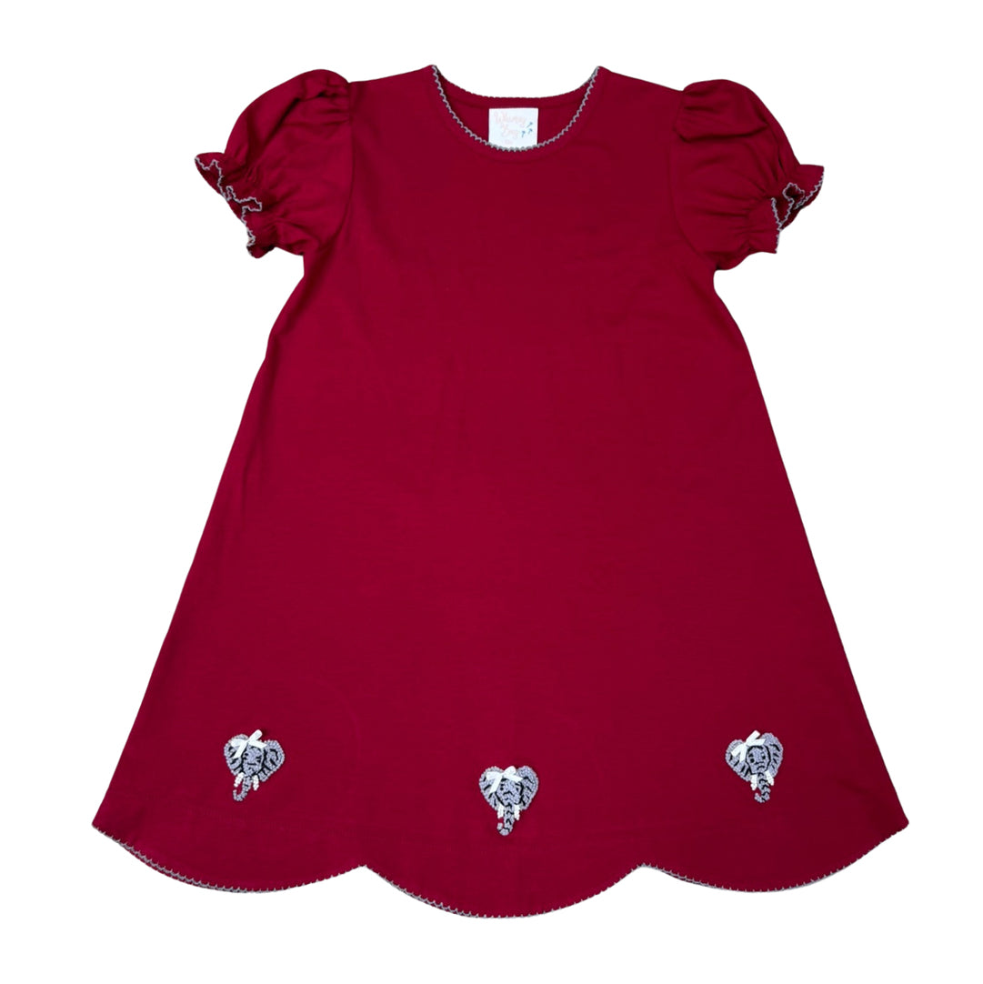 Crimson Elephant Scalloped Dress by Whimsy Bay Kids