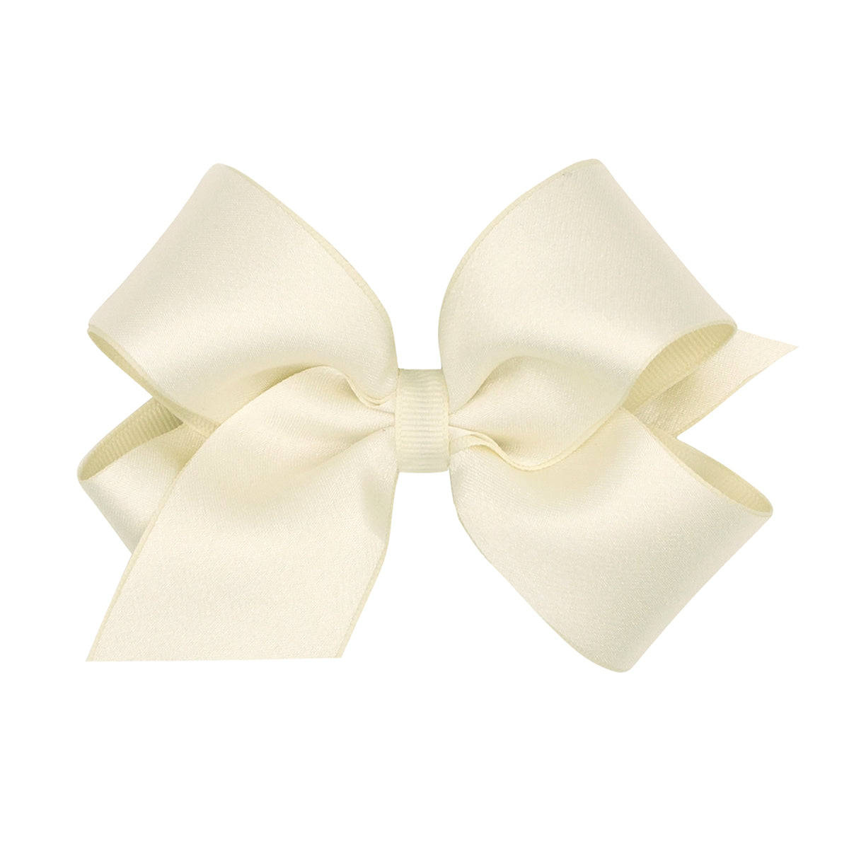 Antique White Crepe Satin with Grosgrain Overlay Bow by Wee Ones (2 Sizes)