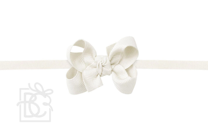 Beyond Creations Antique White Pantyhose Headband 2-inch Toddler Bow