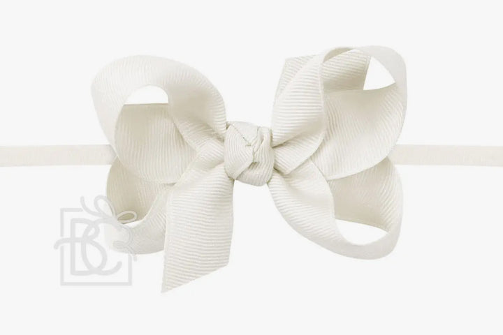 Beyond Creations Pantyhose Headband - Antique White - 3-5-inch Bow