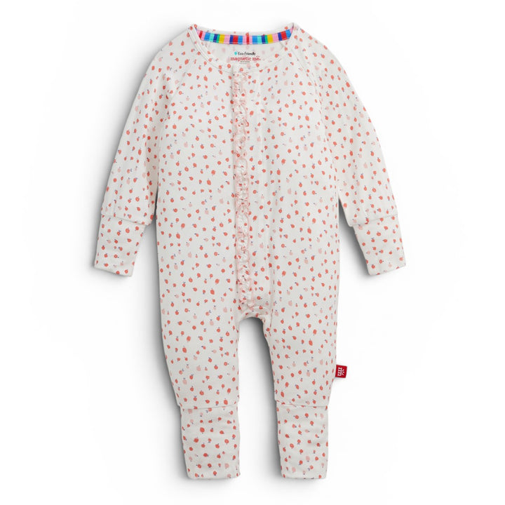 Apple Blossom Ruffle Coverall by Magnetic Me