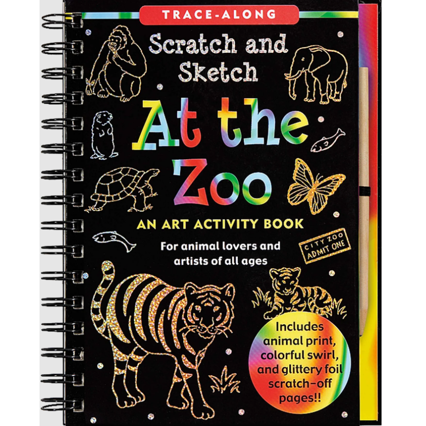 Scratch & Sketch Art Activity Book - At the Zoo