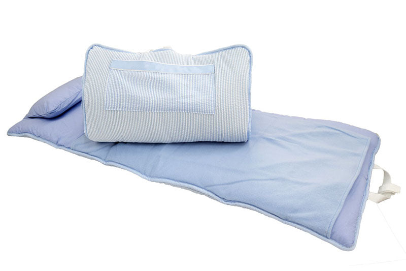 Baby Blue Stripe Seersucker Nap Roll by Mint Sweet Little Things