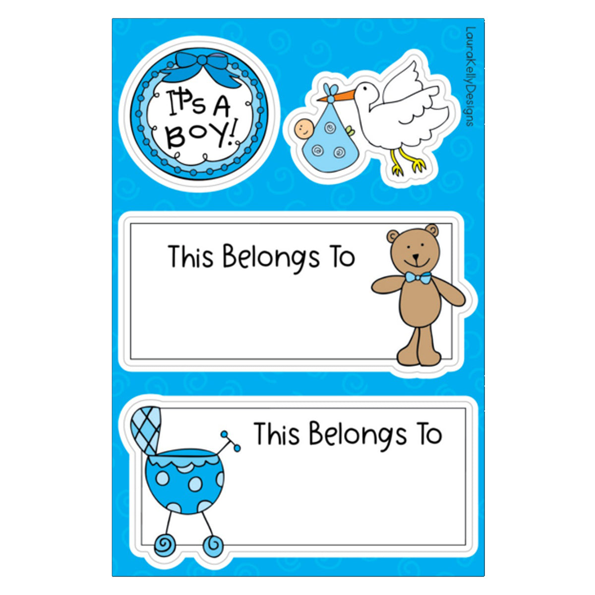 It's a Boy Vinyl Sticker Pack by Laura Kelly Designs