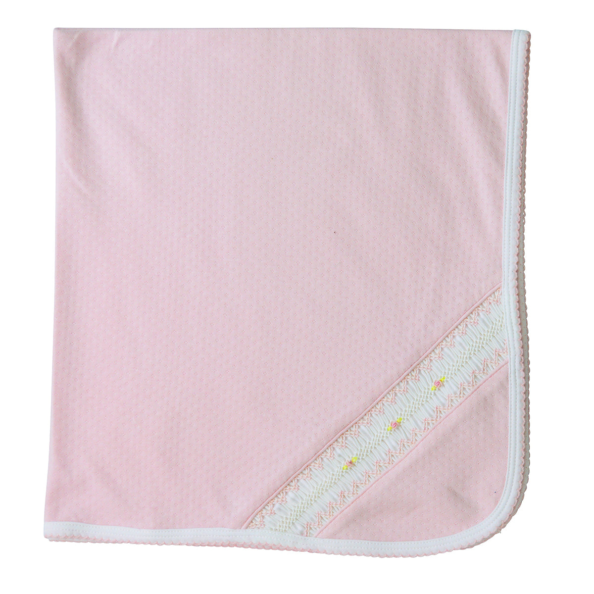 Pink Jacquard Smocked Blanket by Baby Threads
