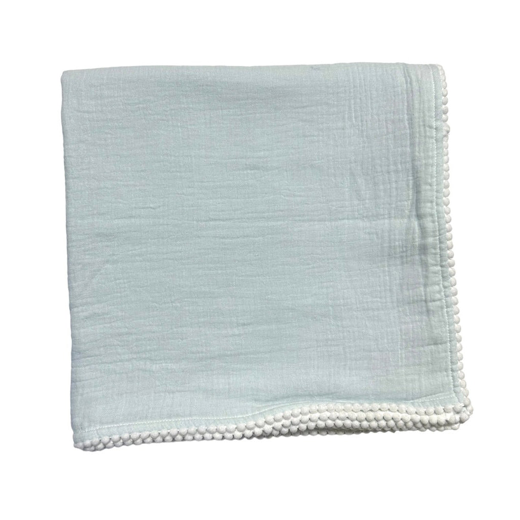 Soft Idea Swaddle Blanket with Pom Pom Edge (3 Colors)