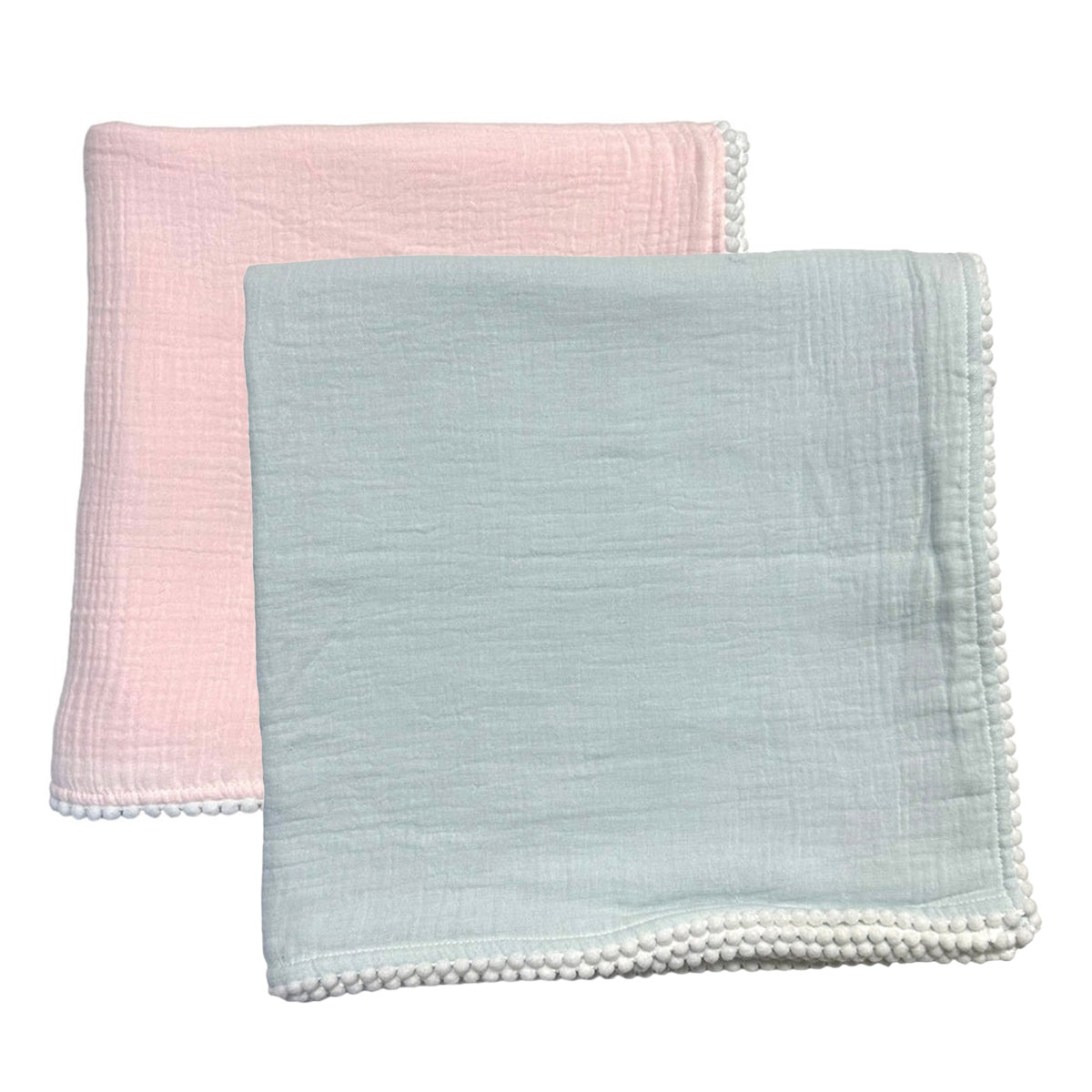 Soft Idea Swaddle Blanket with Pom Pom Edge (3 Colors)
