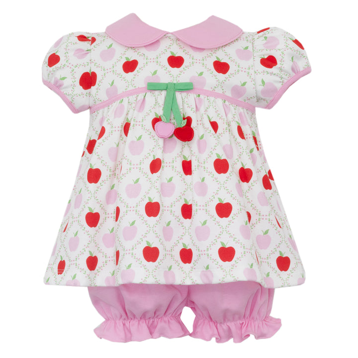 Back-to-School Apple Knit Bloomer Set by Claire & Charlie