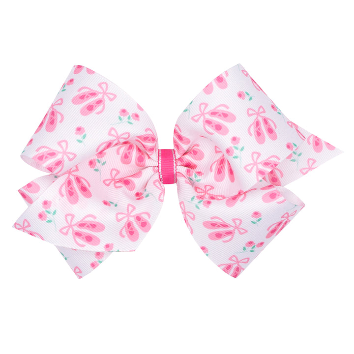 Ballet Slippers Print Grosgrain Bow by Wee Ones (2 Sizes)