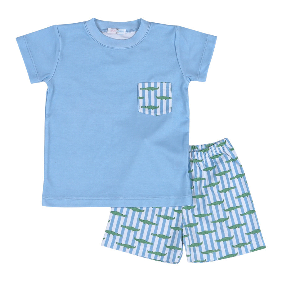 Bayou Kids Alligators Short Set by Baby Loren