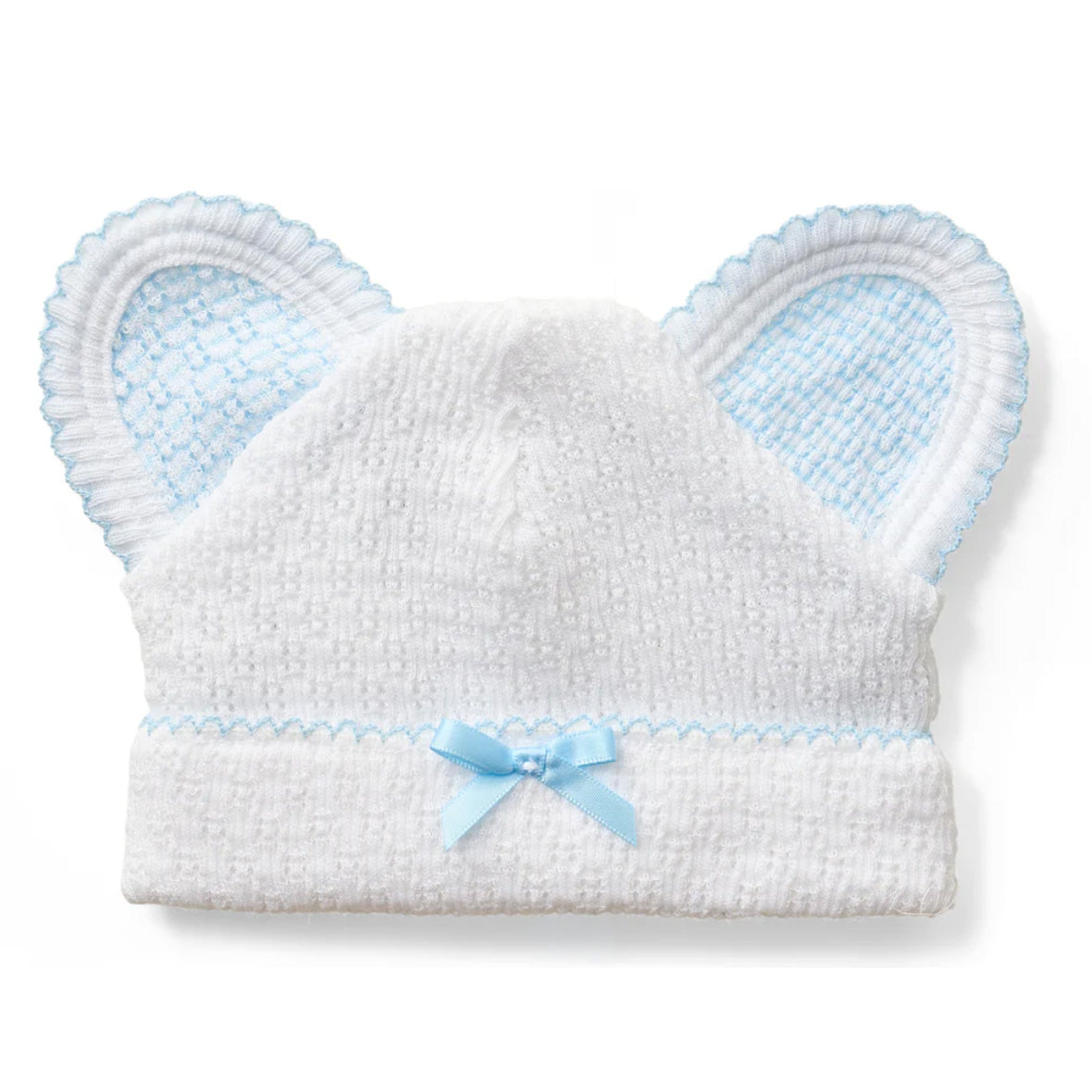Blue Bear Cap with Bow by Paty