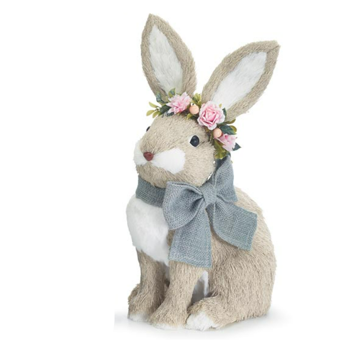 Burton+Burton Beige Bunny with Flower Crowns