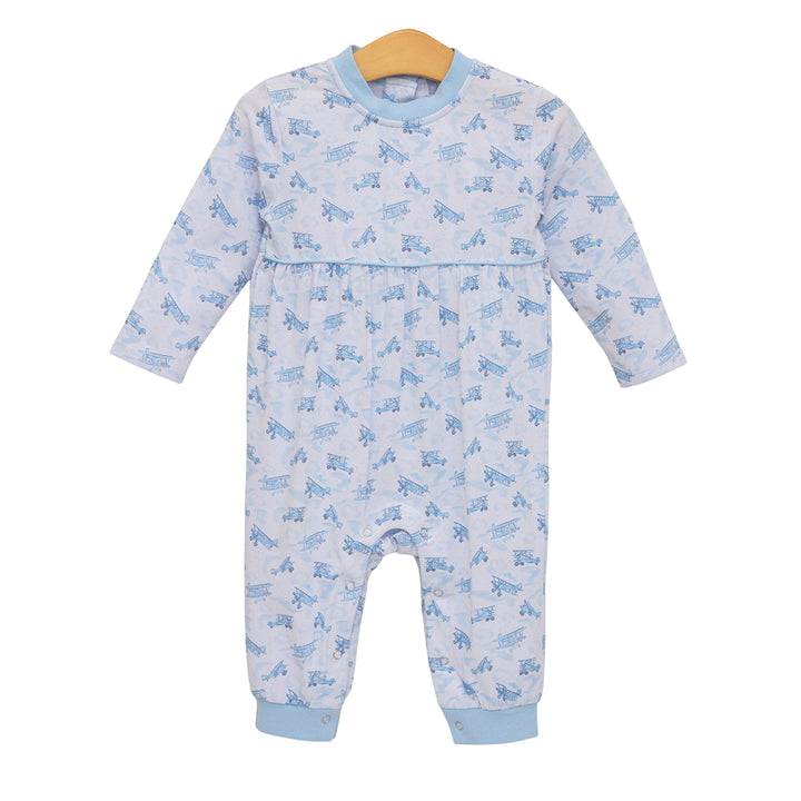Up, Up and Away Biplanes Print Romper by Trotter Street Kids